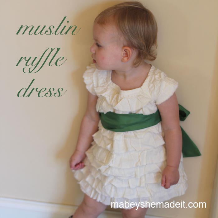 Muslin Ruffle Dress | Mabey She Made It #sewing #sewingforkids #dresses