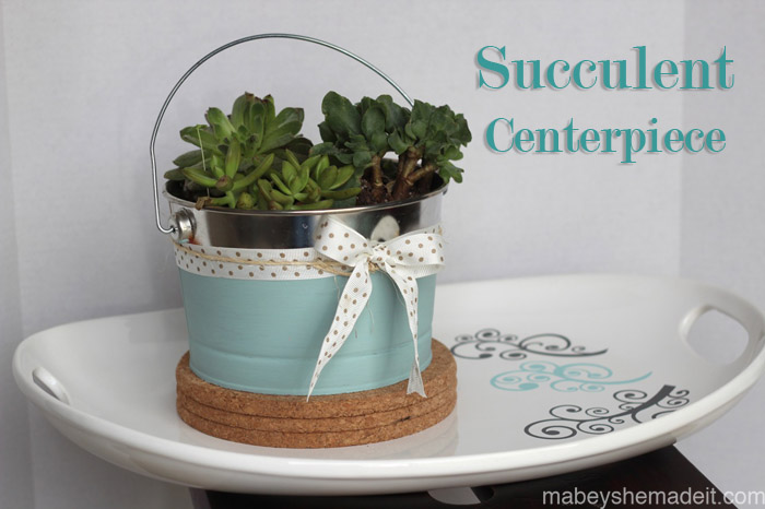 Succulent Centerpiece | Mabey She Made It #succulent #centerpiece