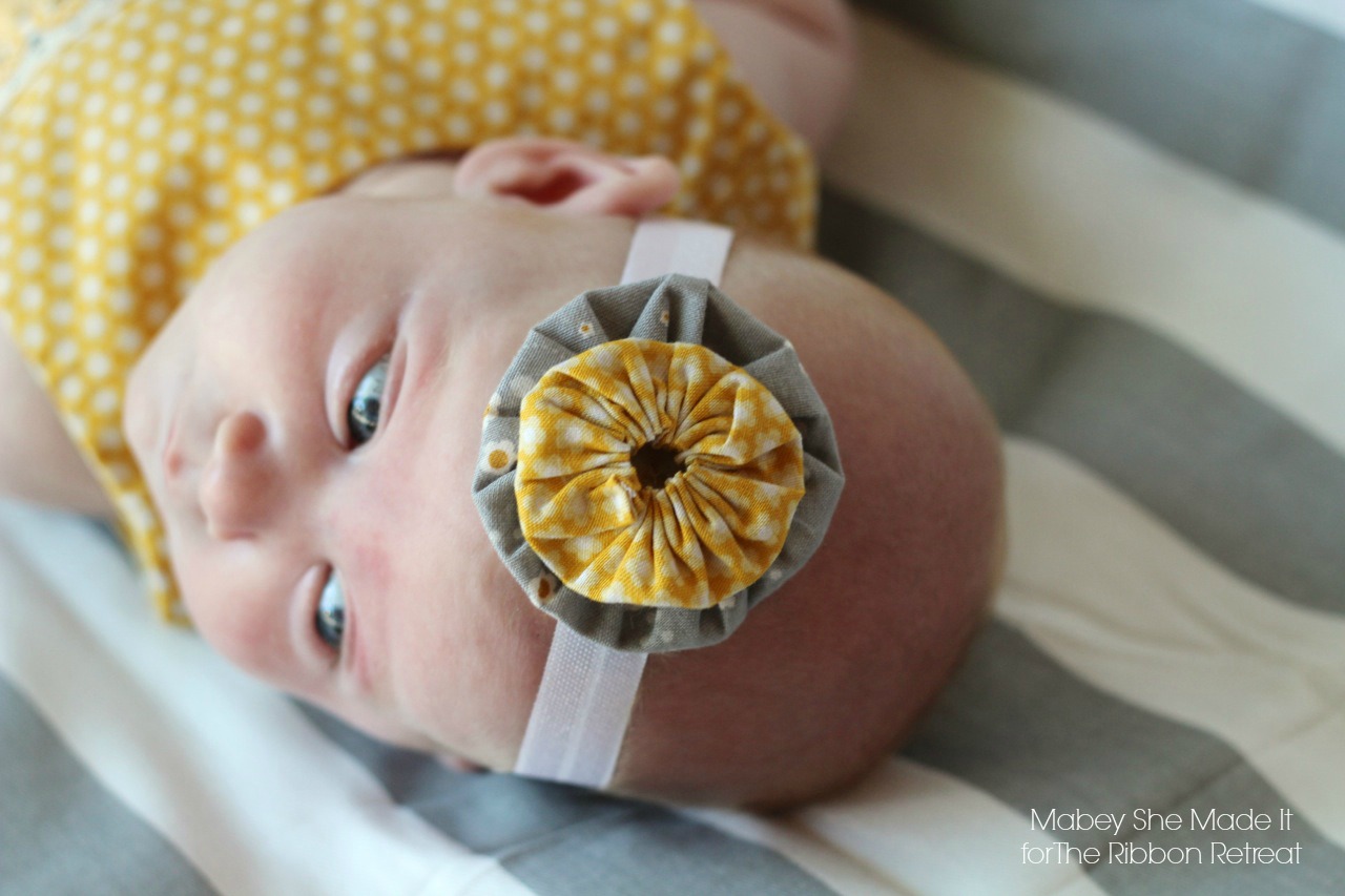 Y is for Yellow Yoked Dress with yo-yos | Mabey She Made It