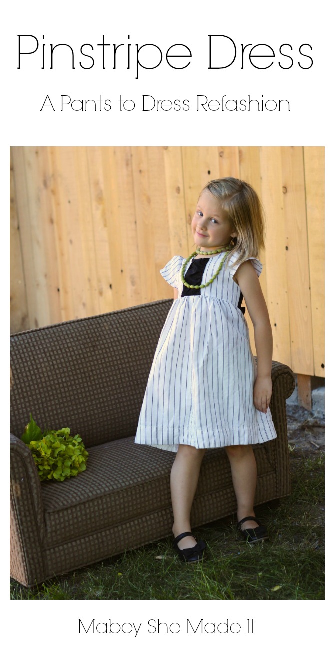 Refashioned Pinstripe Dress Mabey She Made It