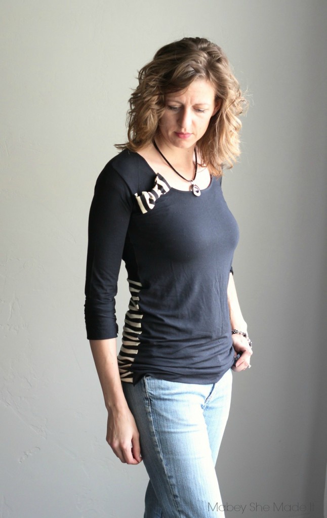 Gathered Back Tshirt Refashion Mabey She Made It