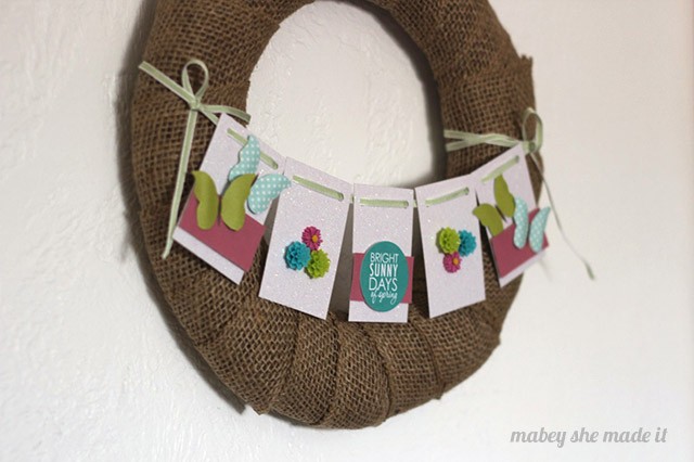 Make this simple and cute butterfly spring wreath using this simple tutorial from Mabey She Made It.
