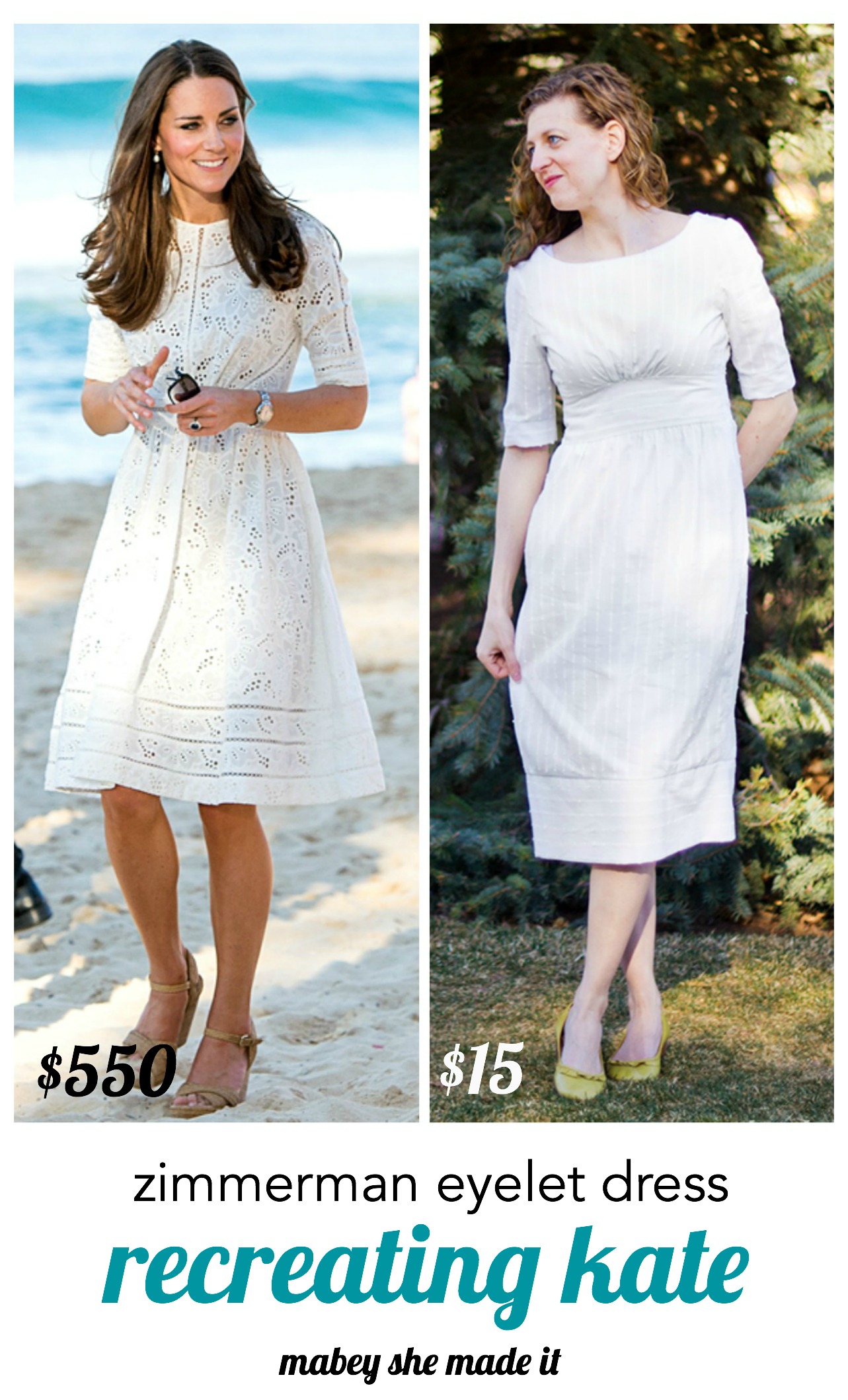 Recreating Kate: White Zimmerman Dress • Mabey She Made It