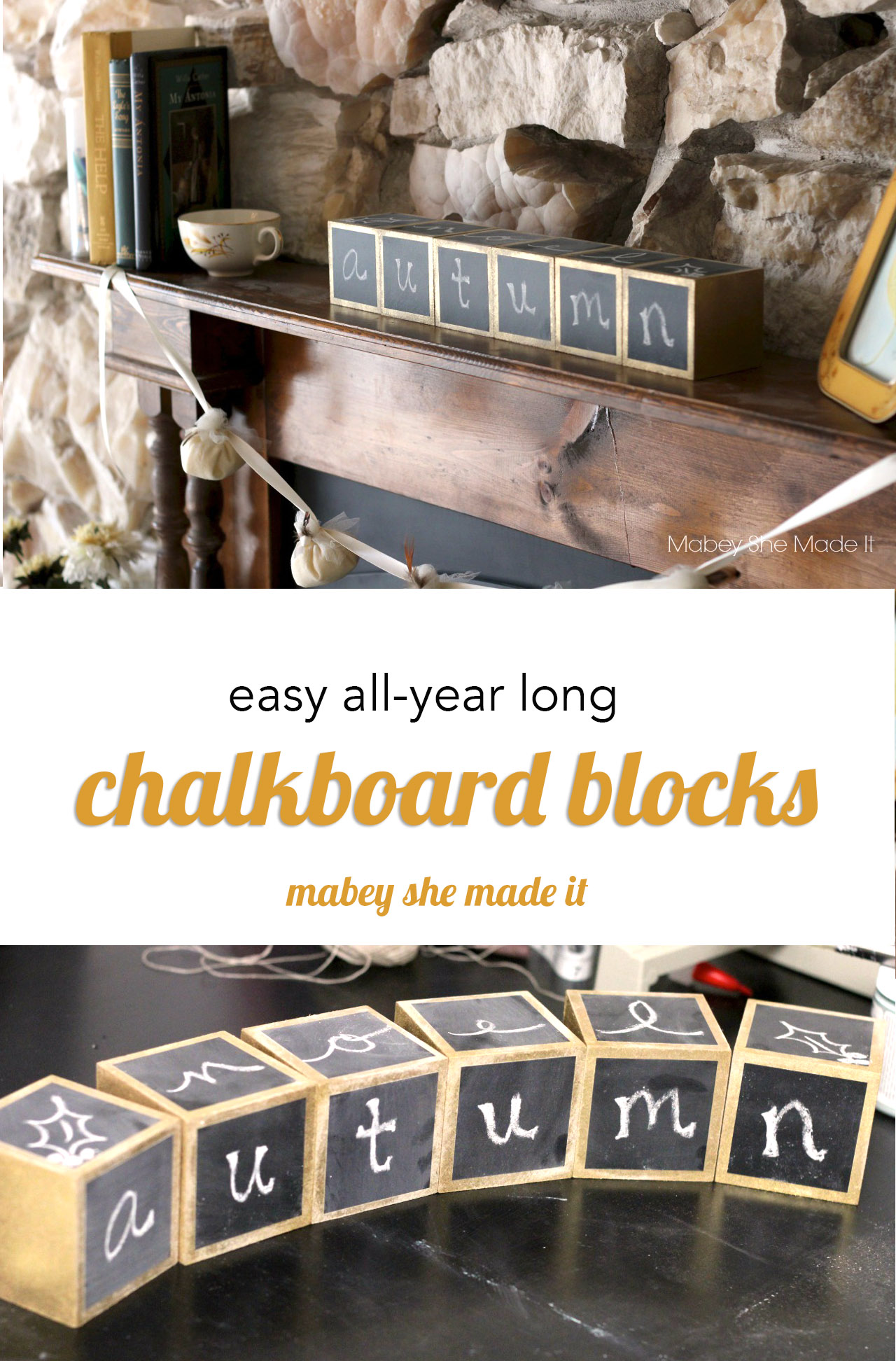Seasonal Chalkboard Blocks Mabey She Made It