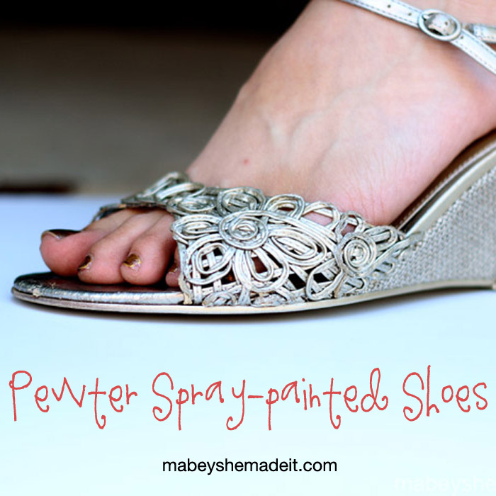 Pewter SprayPainted Shoes Thumb Mabey She Made It