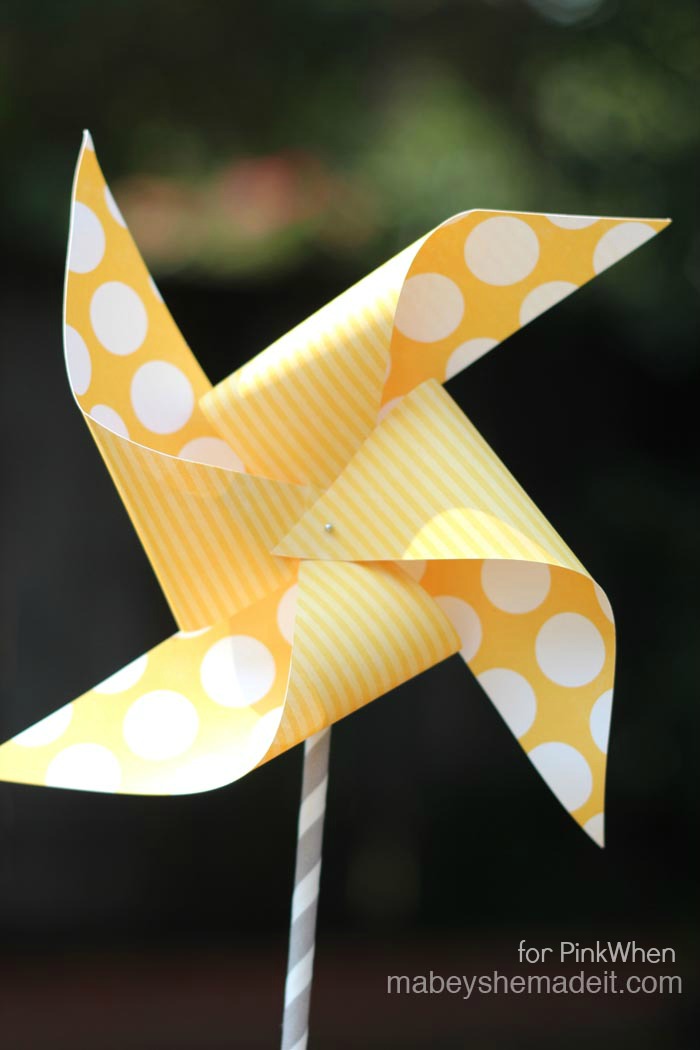 Pinwheel Tutorial and Template | Mabey She Made It | #pinwheel #summer