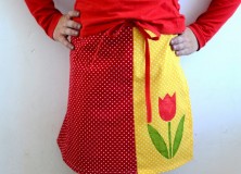 Colorblocked Tulip Wrap Skirt