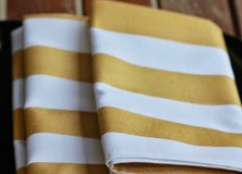 DIY White and Gold Striped Napkins