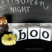 Halloween Boo Blocks | Mabey She Made It | #halloween #blocks #boo #glitter