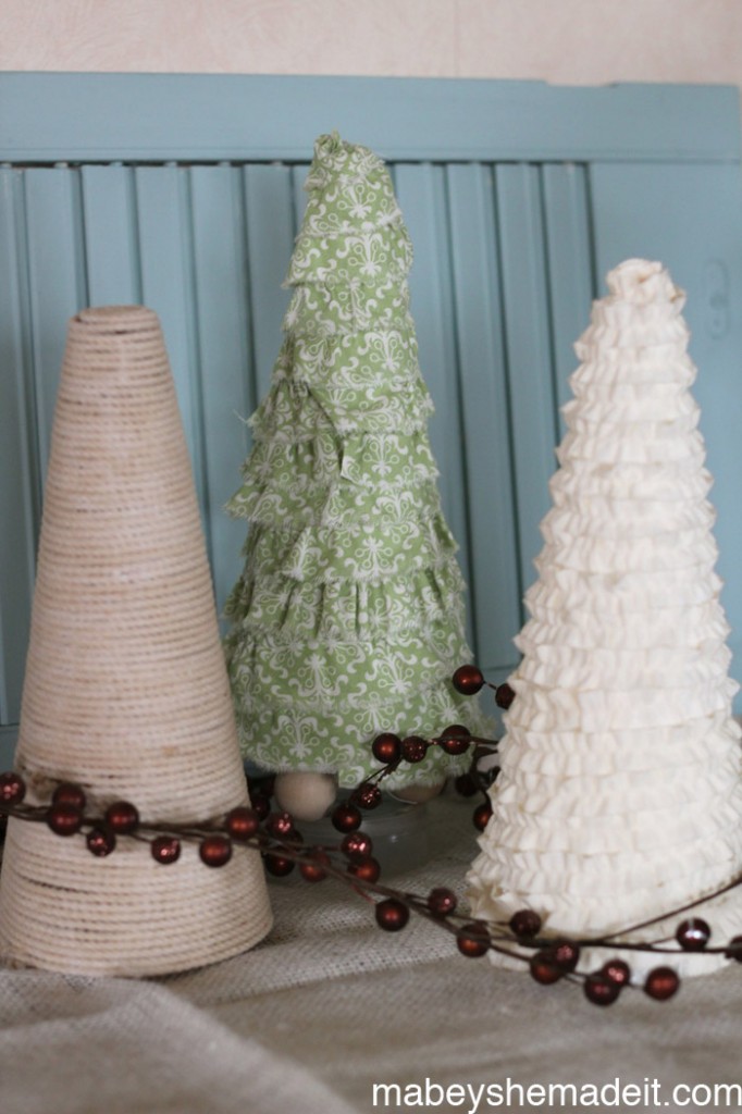 Christmas Cone Trees | Mabey She Made It for Made From Pinterest | #christmas #cone #christmasdecor #christmascrafts