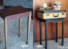 Vintage Suitcase Table Makeover