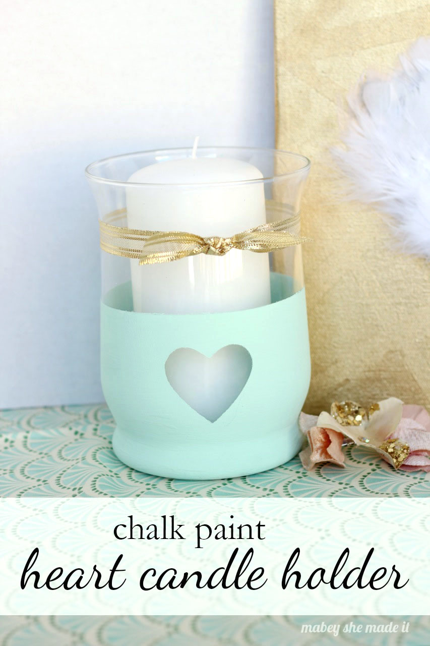 Chalk Paint Heart Candle Holder