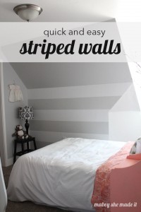 How to make a vinyl Striped Wall | Mabey She Made It