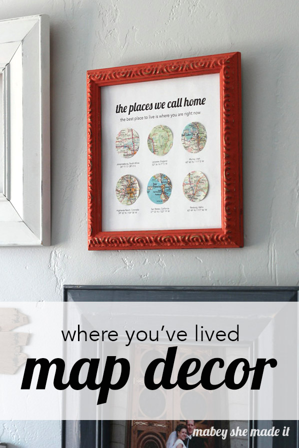 Oh, the places you've lived! Make a meaningful wall hanging with all the places you've lived. It's really simple, and there's a free template too.