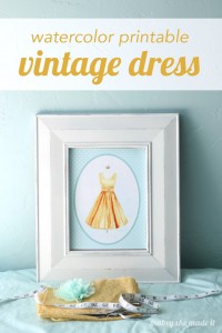 Oh how I love this! This vintage dress watercolor printable makes me want a dress just like it.