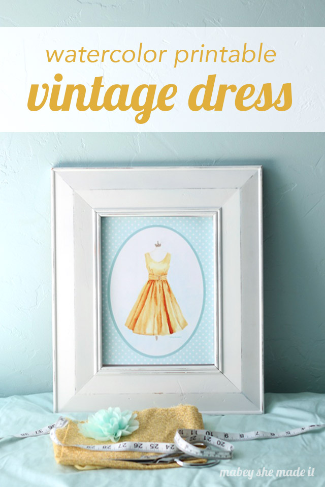 Vintage Dress Watercolor Printable