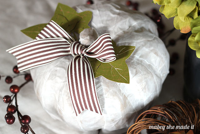 This vellum pumpkin is a fun, easy way to create neutral fall decor.